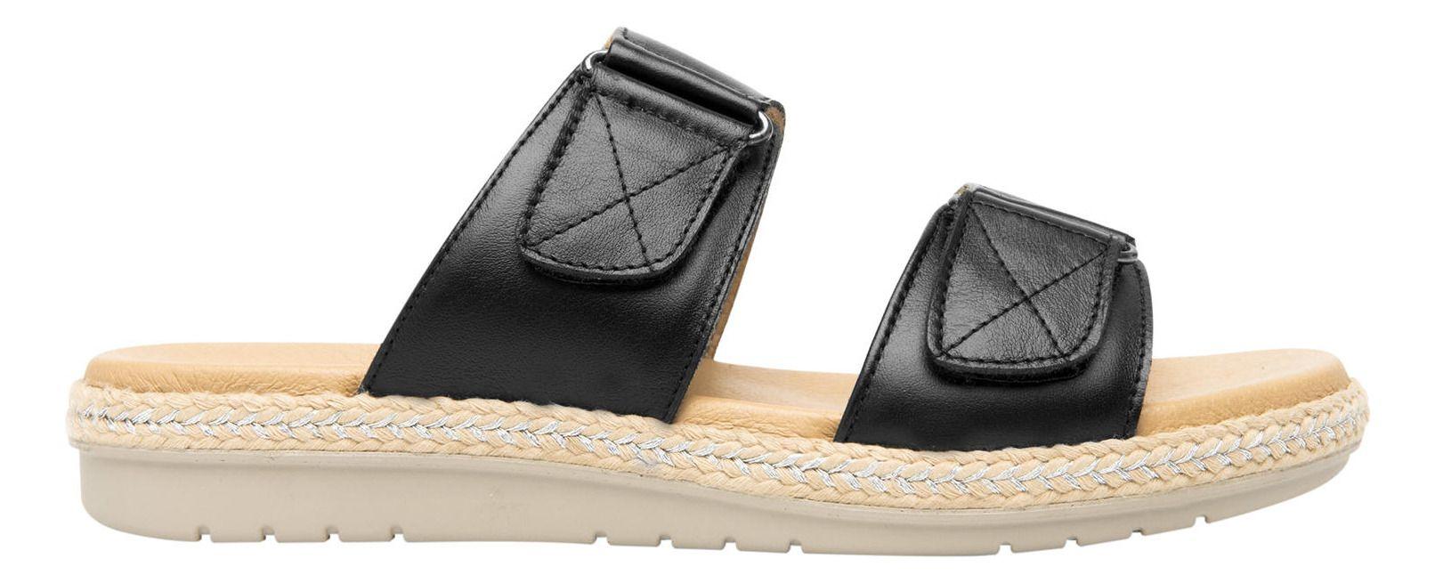 Sandalia Mujer Cuero Peonia Negro Flexi-1