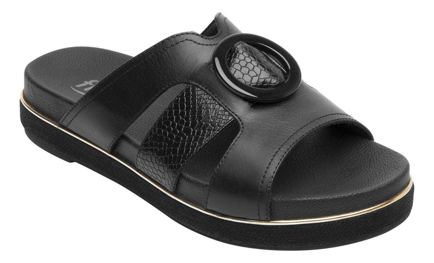 Sandalia Mujer Cuero Deyna Negro Flexi-1