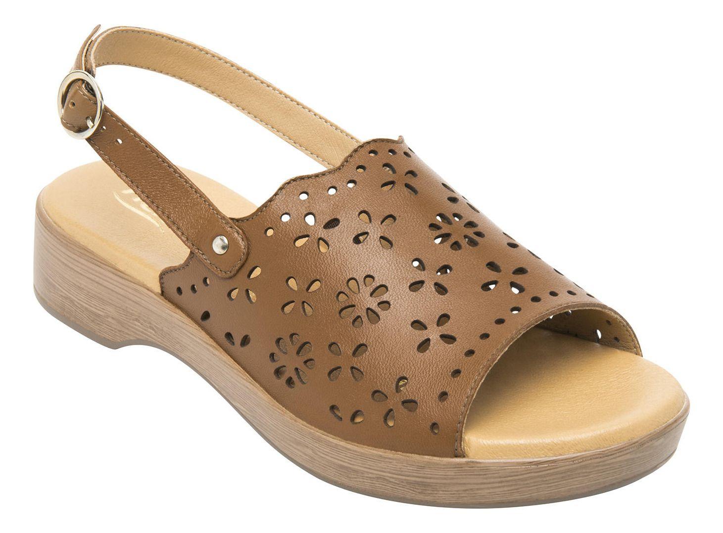 Sandalia Mujer Cuero Doha Café Flexi-1