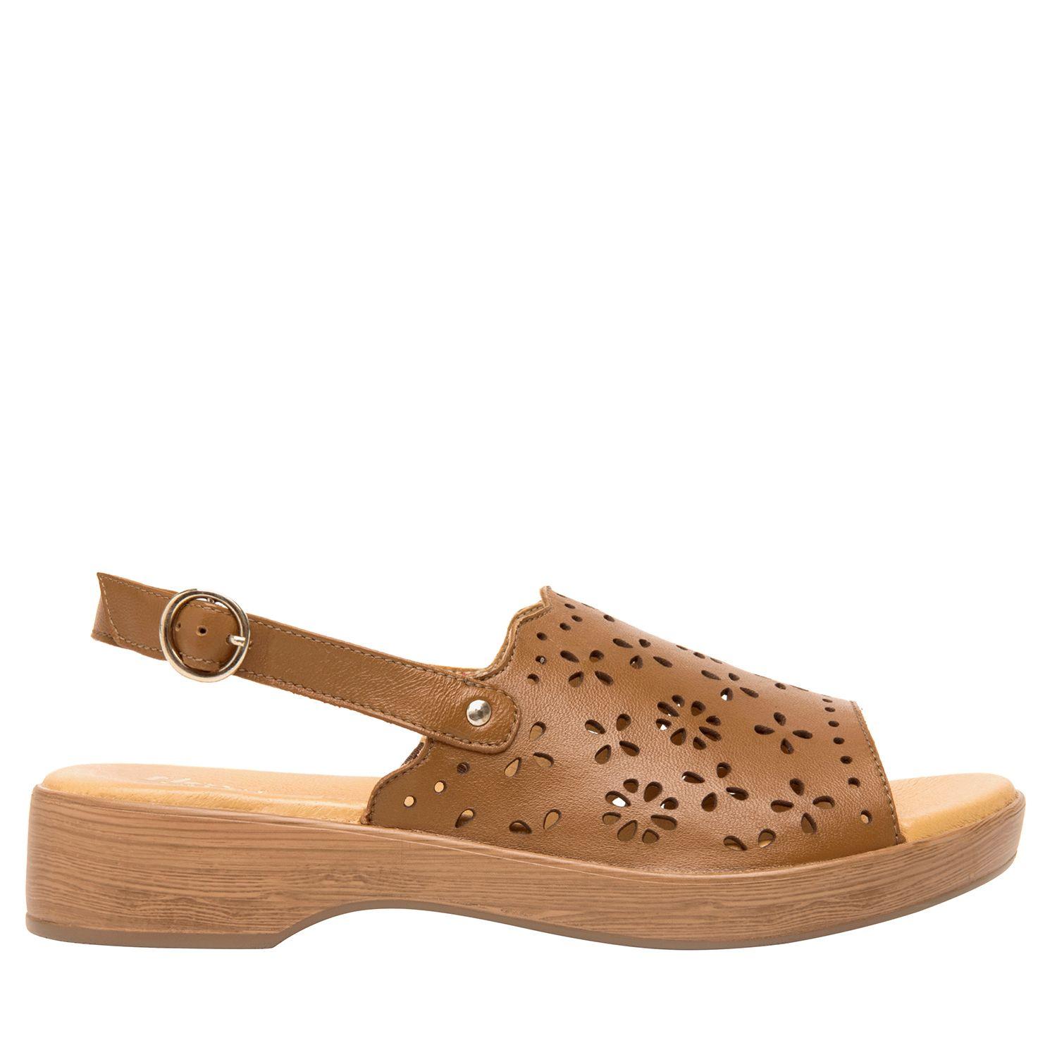 Sandalia Mujer Cuero Doha Café Flexi-0
