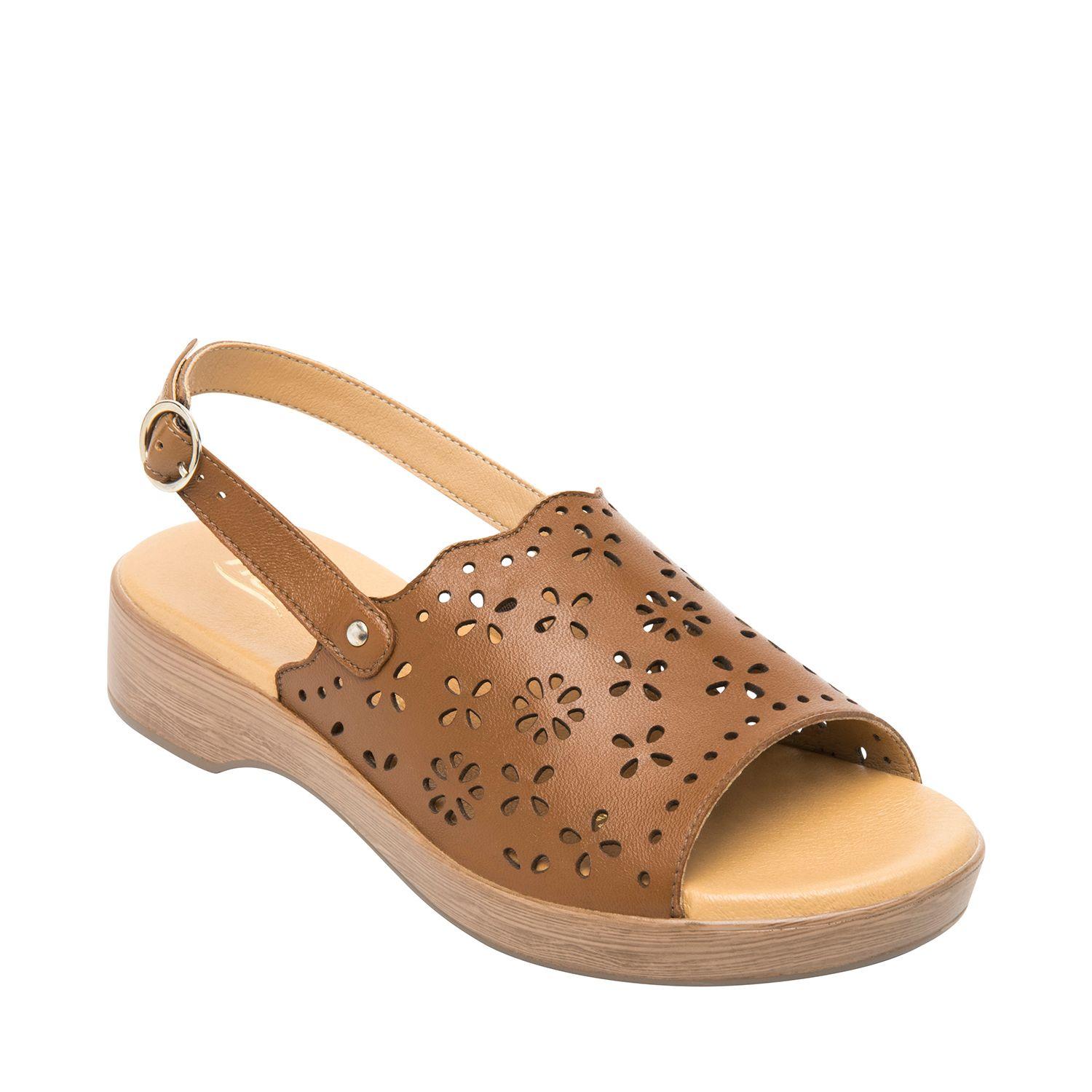 Sandalia Mujer Cuero Doha Café Flexi-1