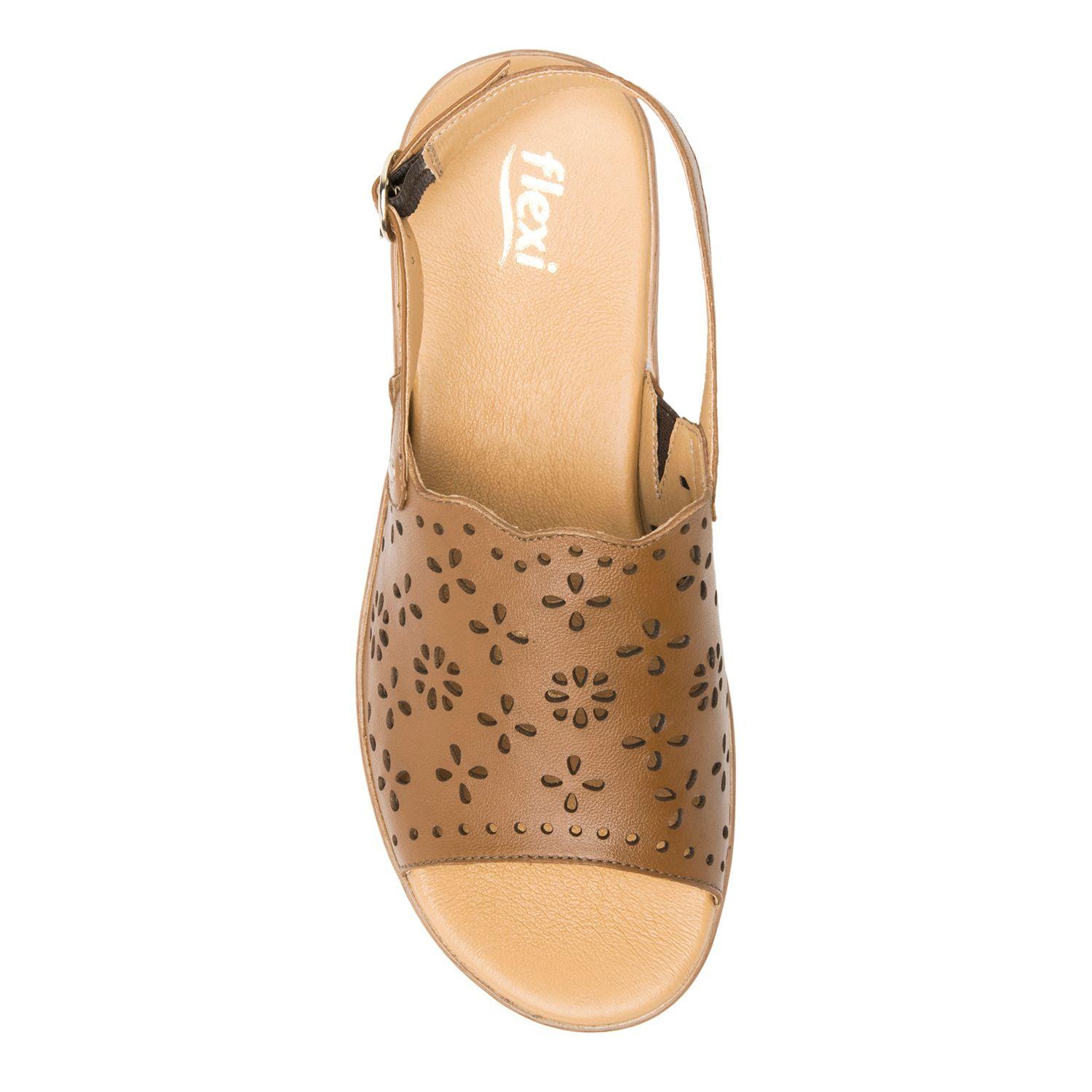 Sandalia Mujer Cuero Doha Café Flexi-5