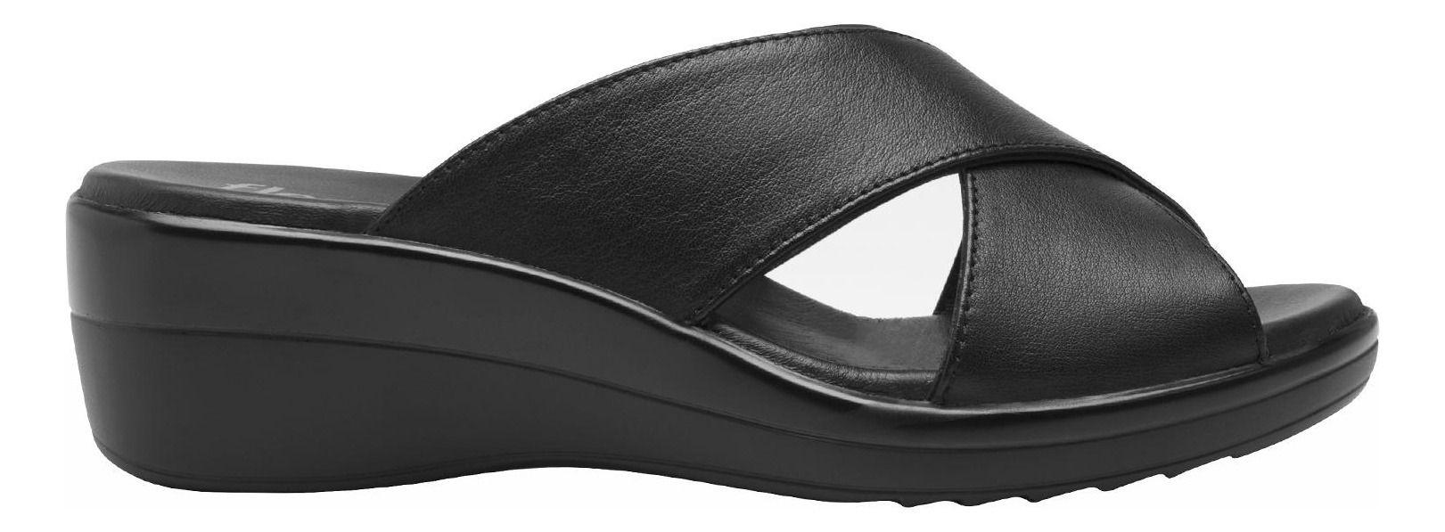 Sandalia Mujer Cuero Amapola Negro Flexi-0
