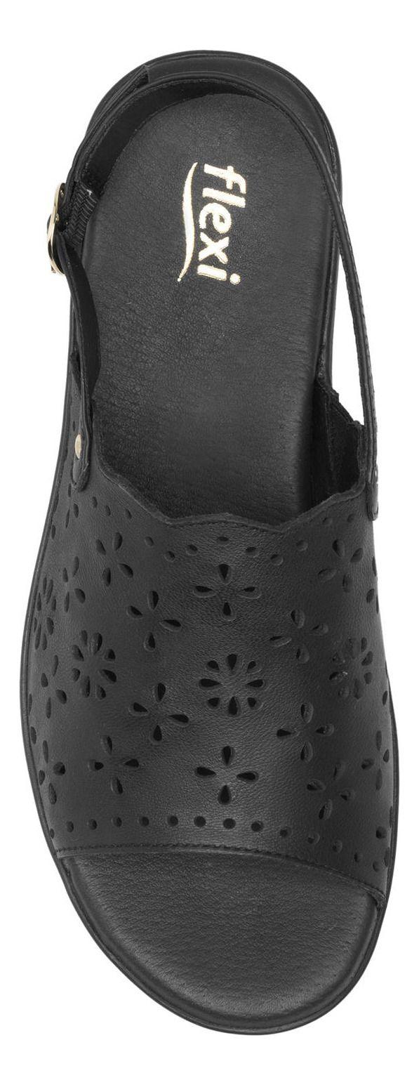 Sandalia Mujer Cuero Doha Negro Flexi-4