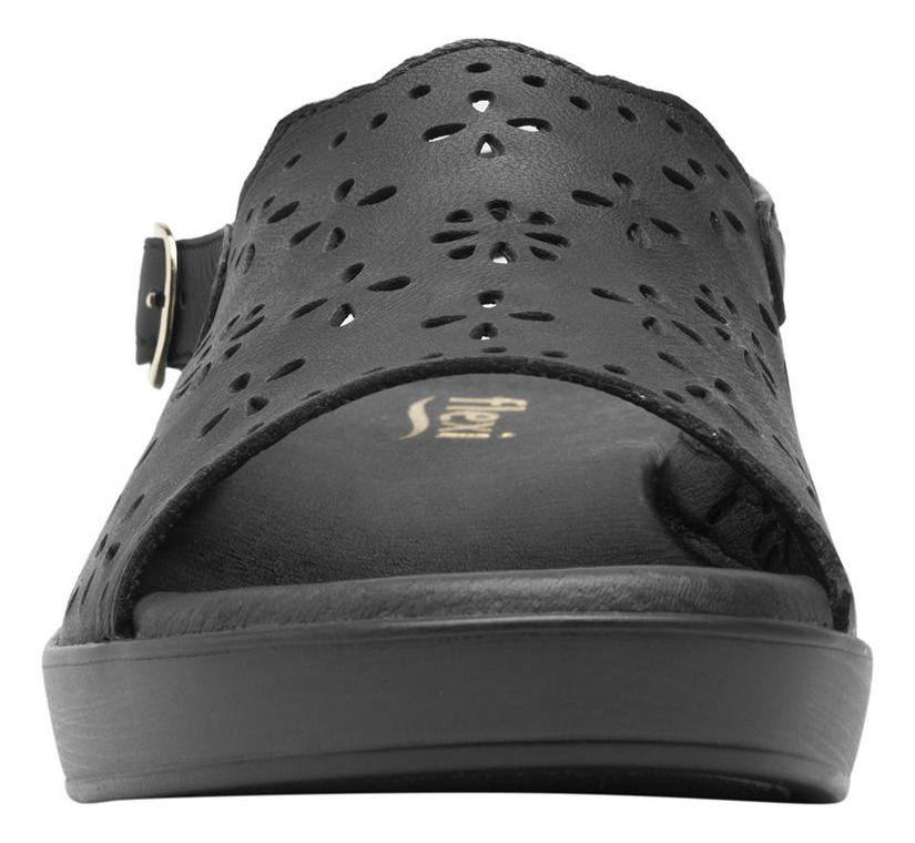 Sandalia Mujer Cuero Doha Negro Flexi-5