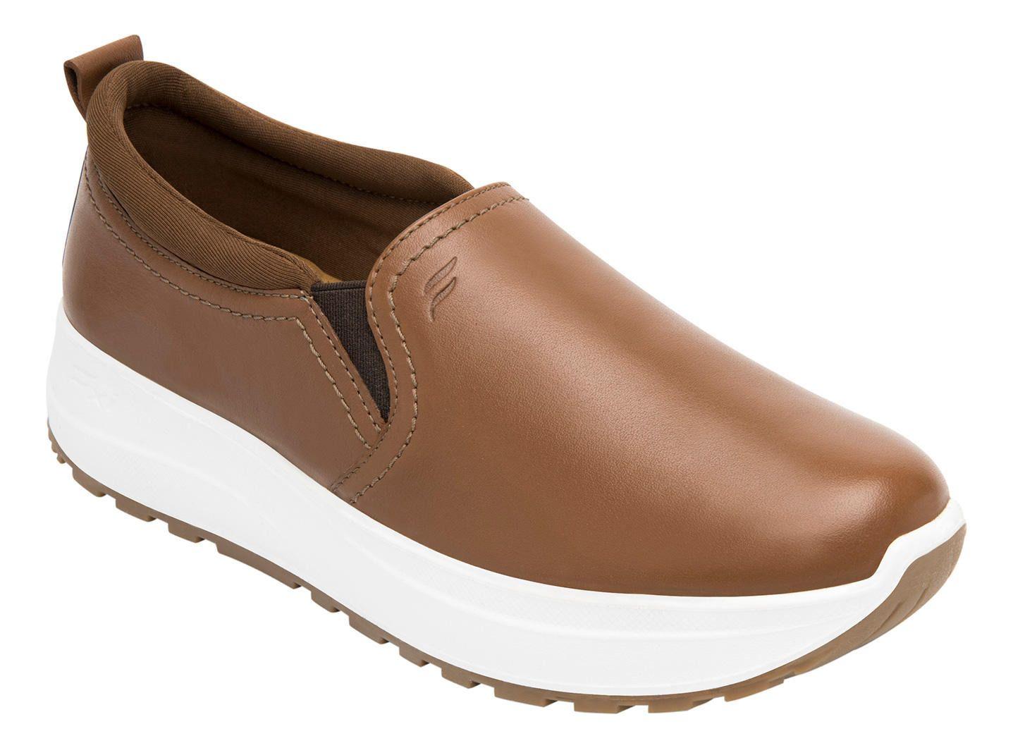 Zapatilla Mujer Cuero Atsiri Café Flexi-0