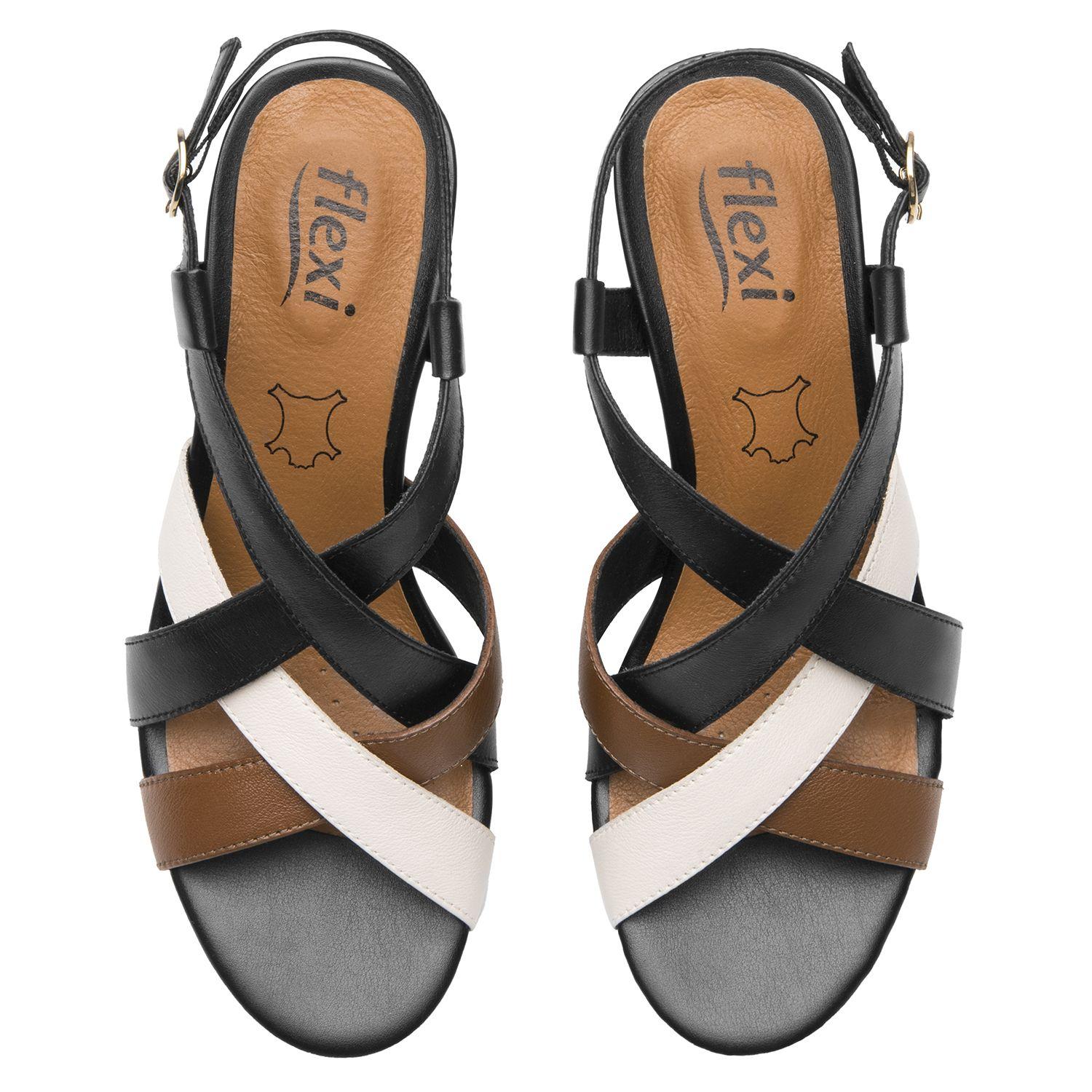 Sandalia Mujer Gilma 128309 Negro Y Blanco Flexi-5