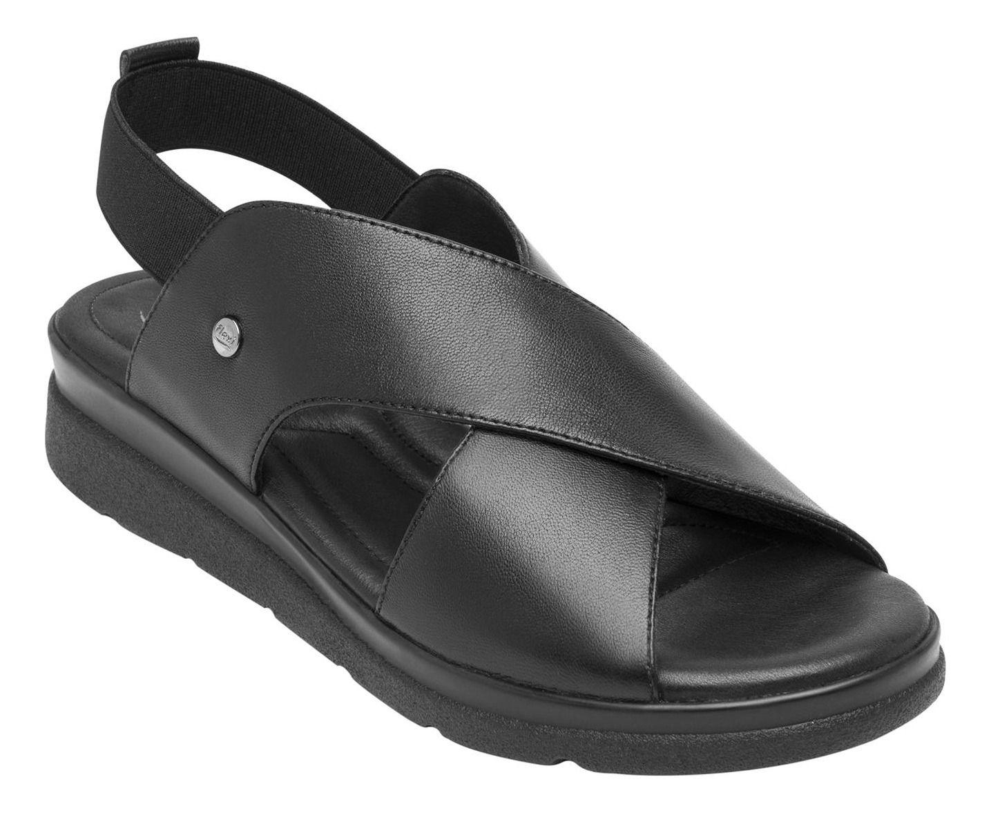 Sandalia Mujer Cuero Dariana Negro Flexi-1