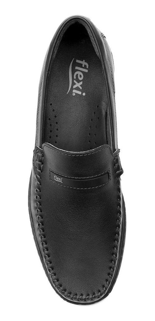 Mocasín Hombre Cuero Barbados Negro Flexi-4