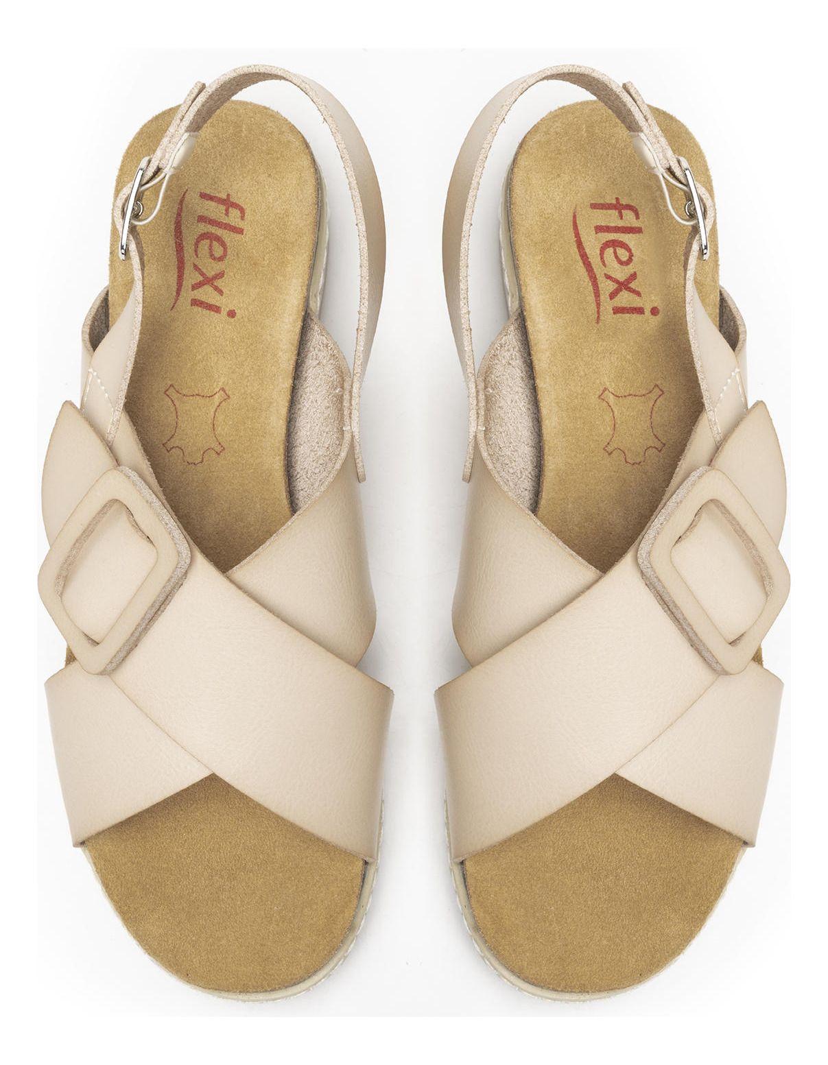 Sandalia Mujer Cassia 129501 Blanco Marfil Flexi-5