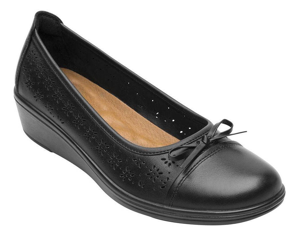 Zapato Mujer Cuero Castaña Negro Flexi-0