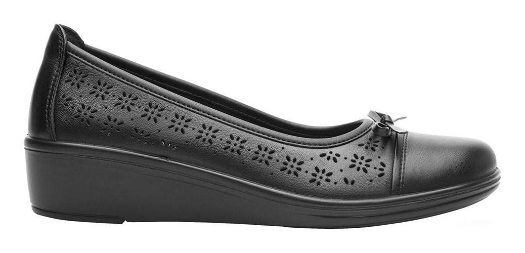Zapato Mujer Cuero Castaña Negro Flexi-2