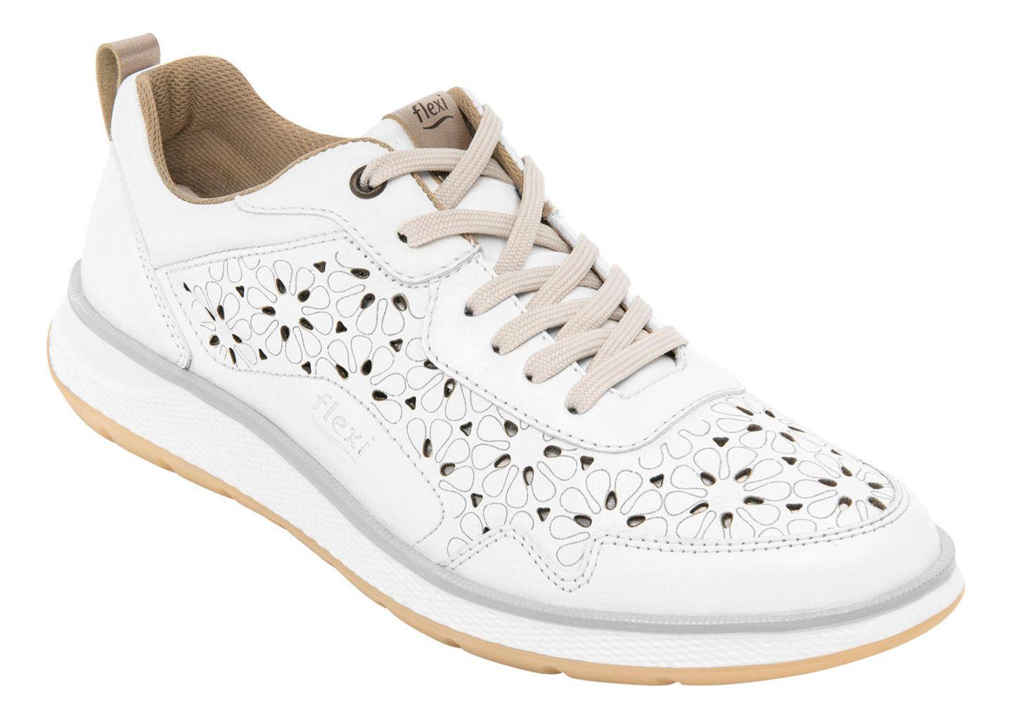 Zapatilla Mujer Cuero Rosaura Blanco Flexi-0