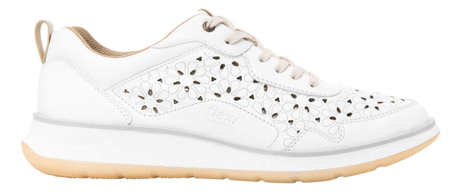 Zapatilla Mujer Cuero Rosaura Blanco Flexi-1