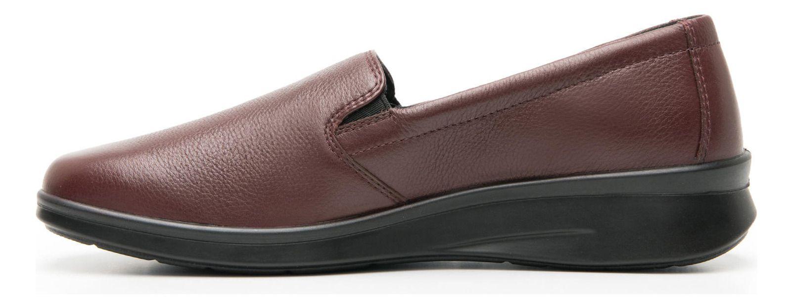 Zapato Mujer Cuero Jenelle 124501 Burdeo Flexi-2
