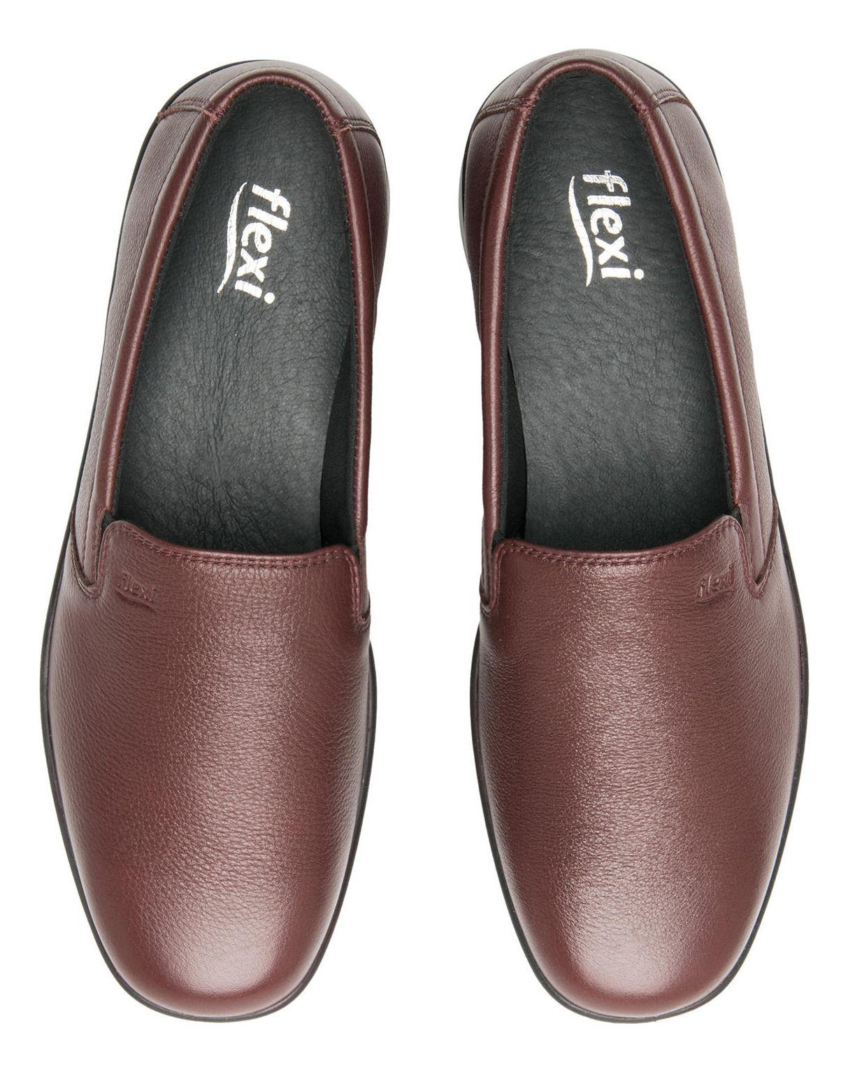 Zapato Mujer Cuero Jenelle 124501 Burdeo Flexi-5