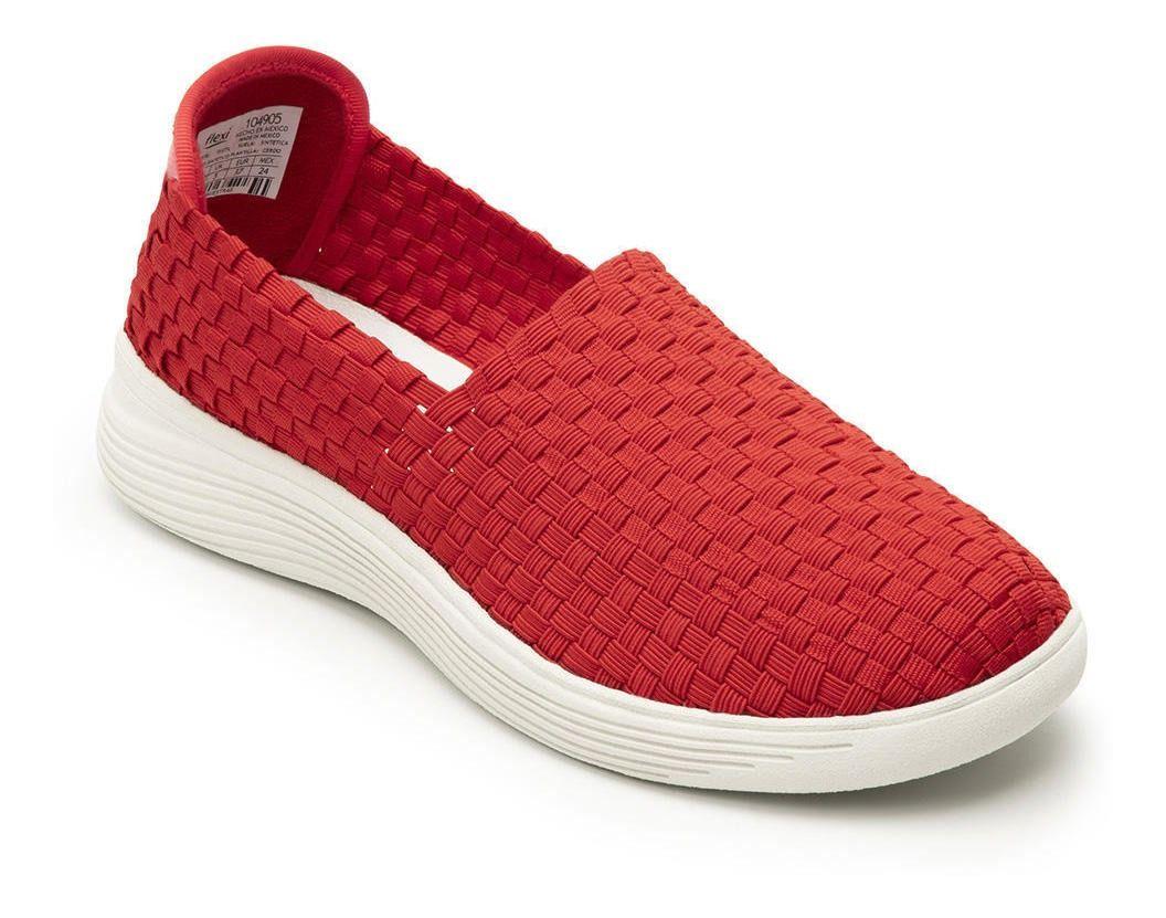 Zapatilla Mujer Grecya 104905 Rojo Flexi-0