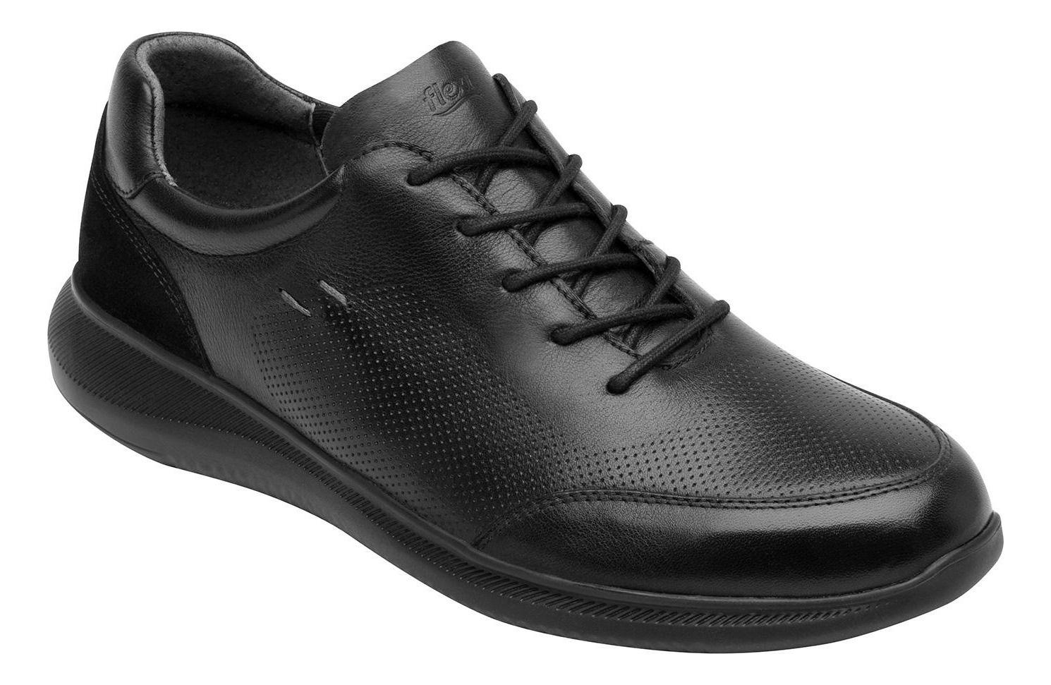Zapatilla Hombre Cuero Hika Negro Flexi-0