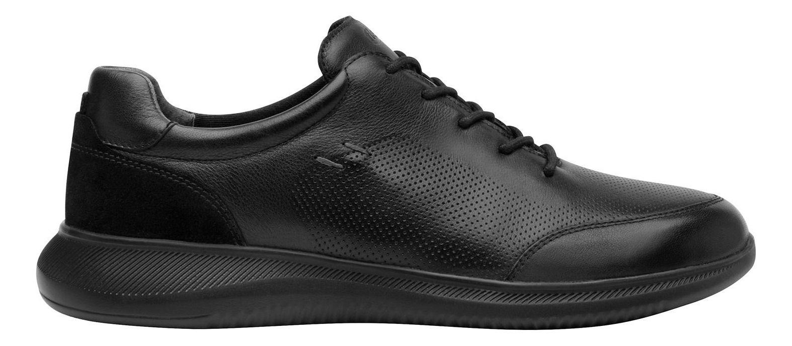 Zapatilla Hombre Cuero Hika Negro Flexi-1