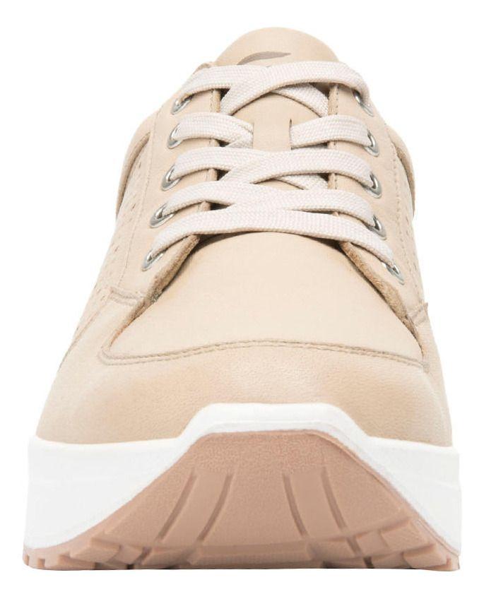 Zapatilla Mujer Cuero Atsiri Beige Flexi-4
