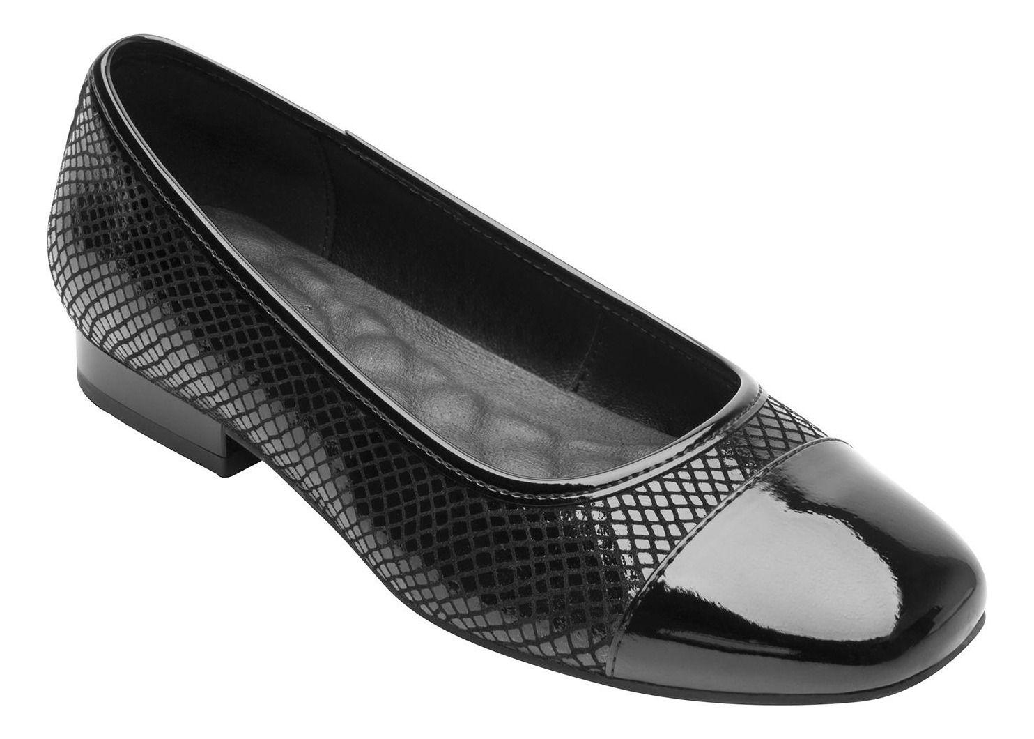 Ballerina Mujer Cuero Kirsten 119903 Negro Flexi-1