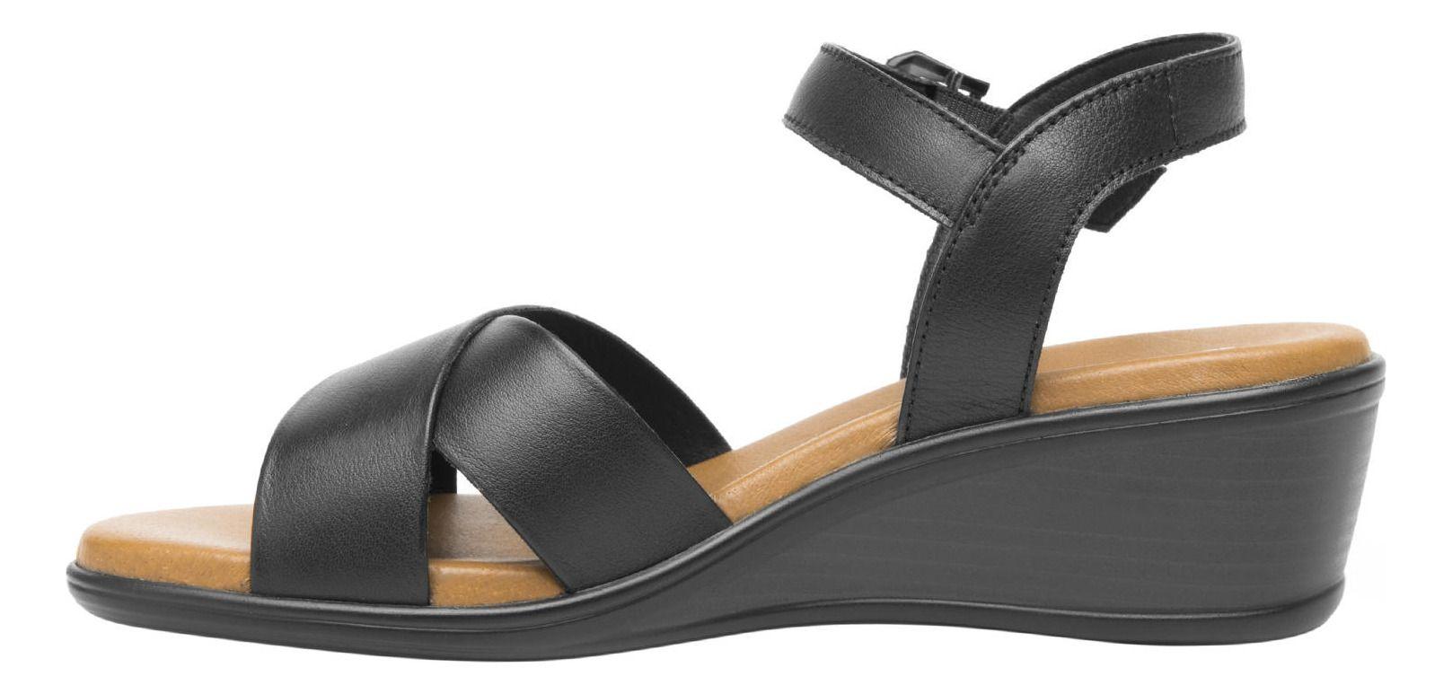 Sandalia Mujer Cuero Zura Negro Flexi-2