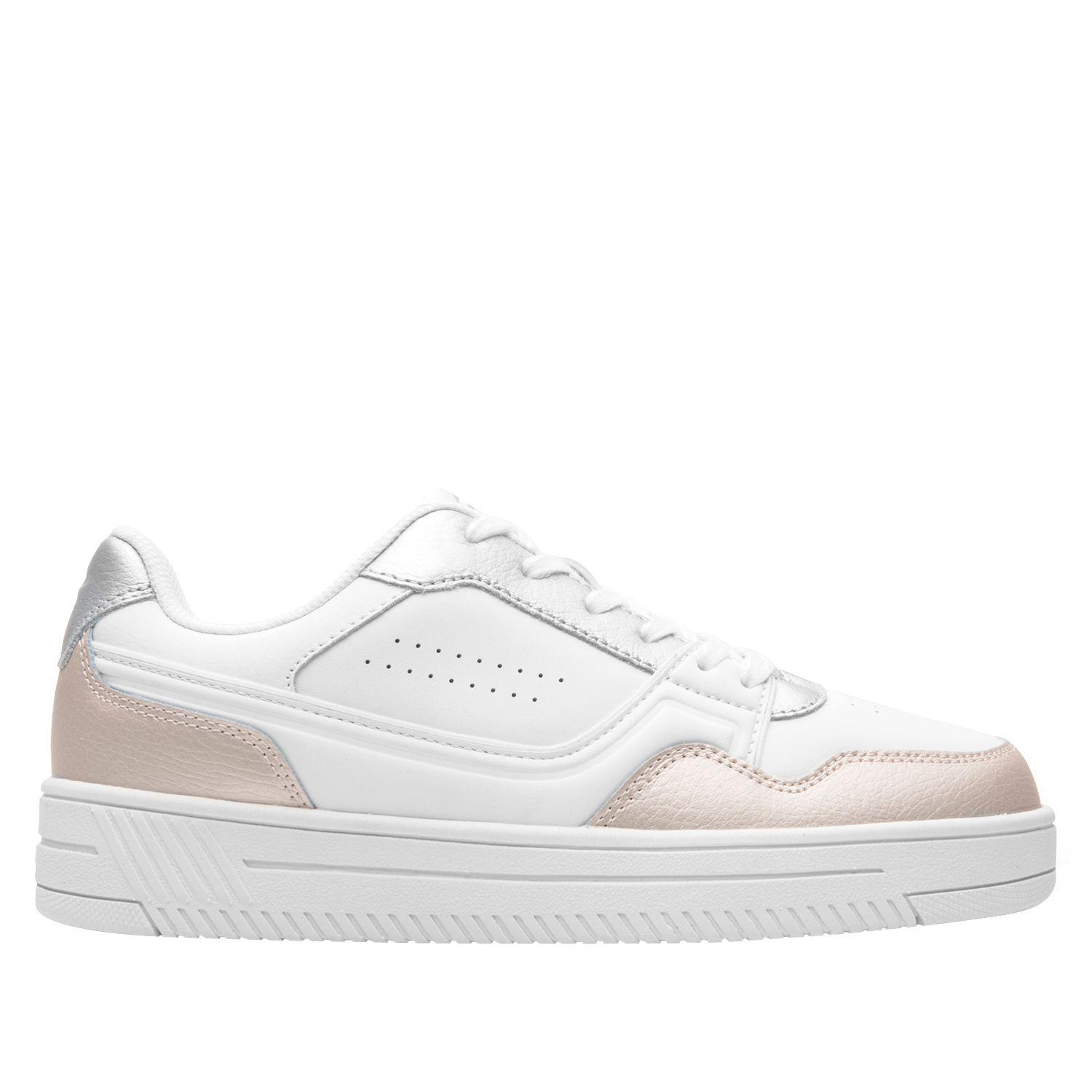Zapatilla Mujer Inna 131601 Blanca, Plata y Bronce Flexi-0