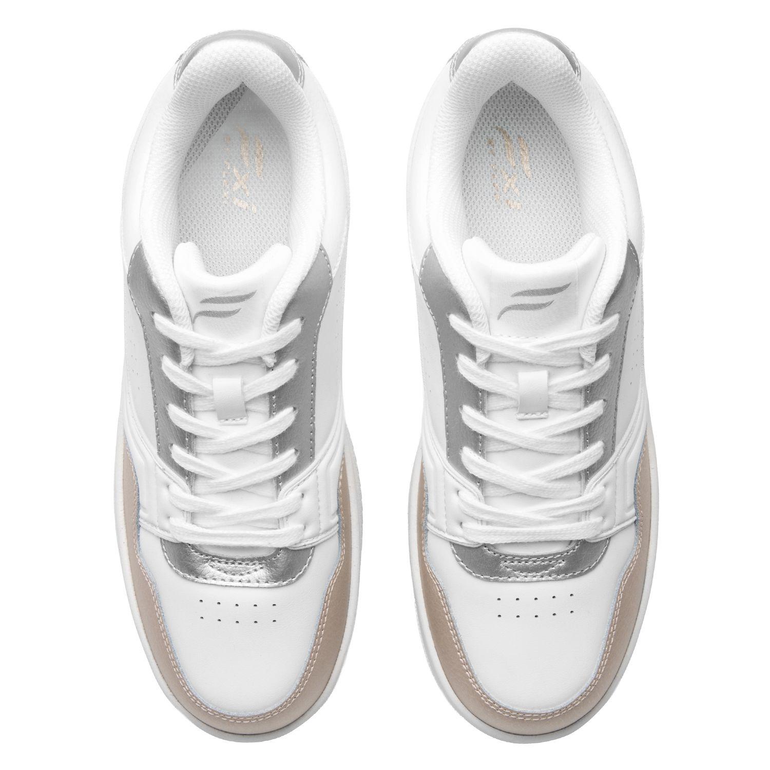 Zapatilla Mujer Inna 131601 Blanca, Plata y Bronce Flexi-5