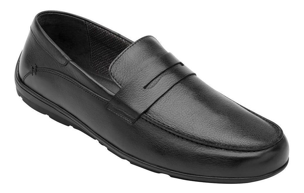 Mocasín Hombre Cuero Cos Negro Flexi-0