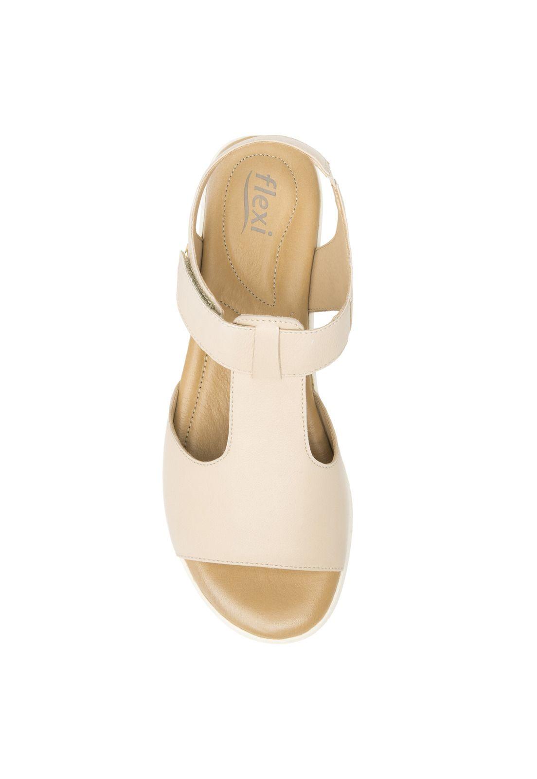 Sandalia Mujer Cuero Dariana Beige  Flexi-5