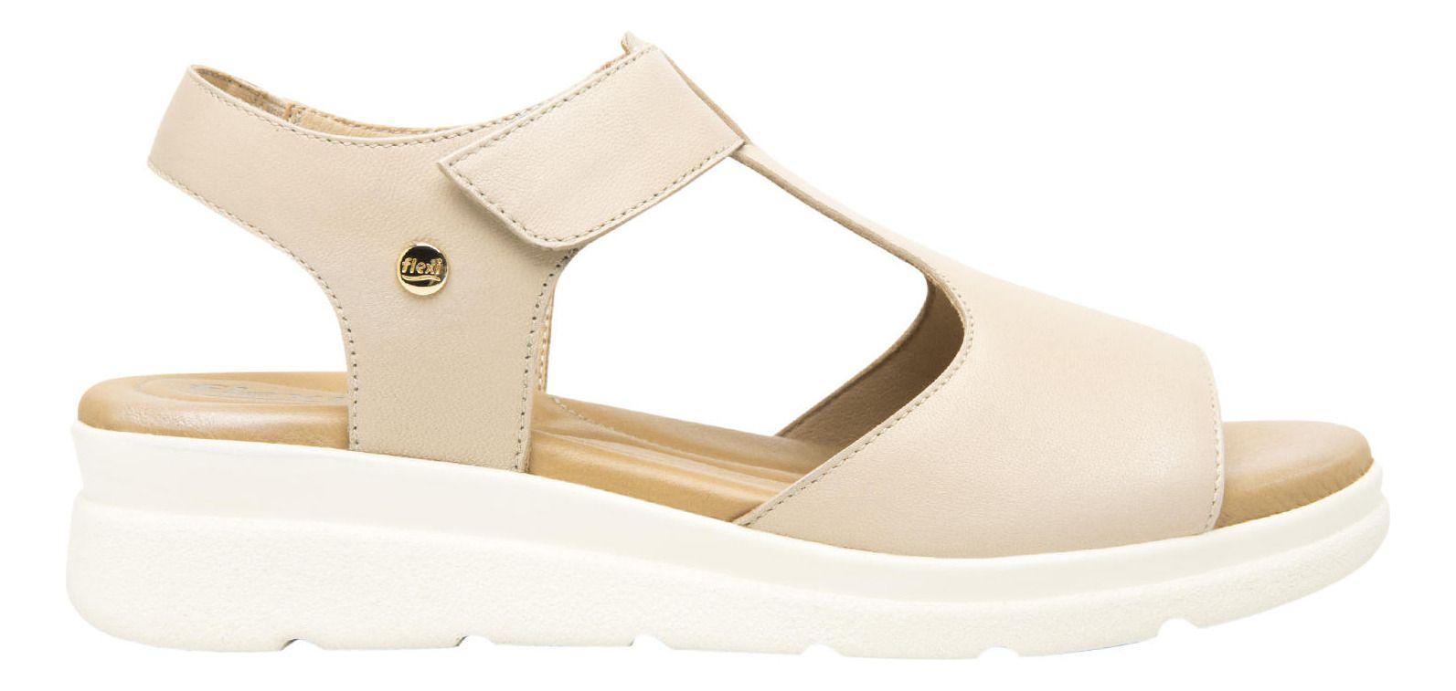 Sandalia Mujer Cuero Dariana Beige  Flexi-0