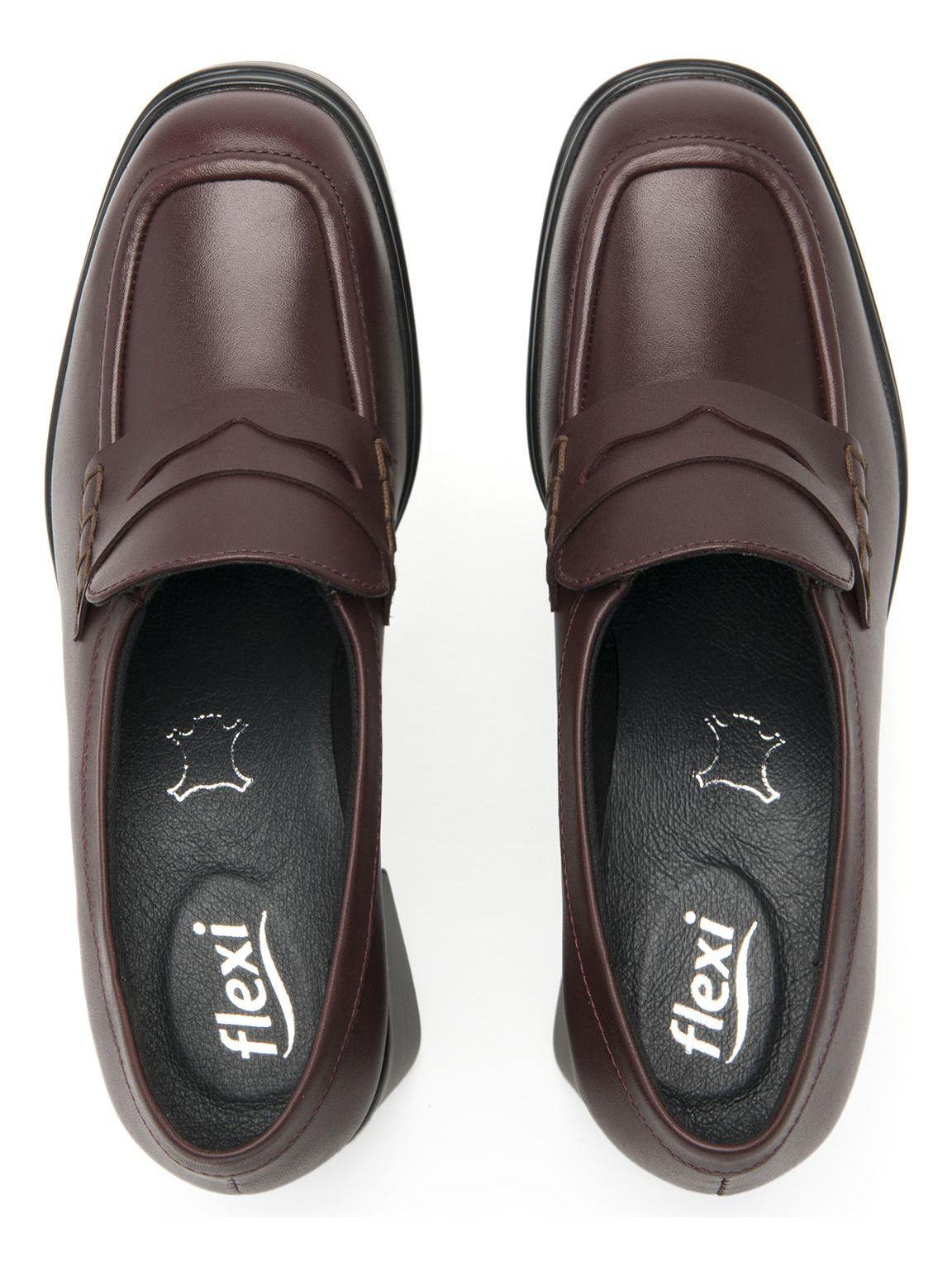 Mocasín Mujer Cuero Mandy 127401 Burdeo Flexi-5