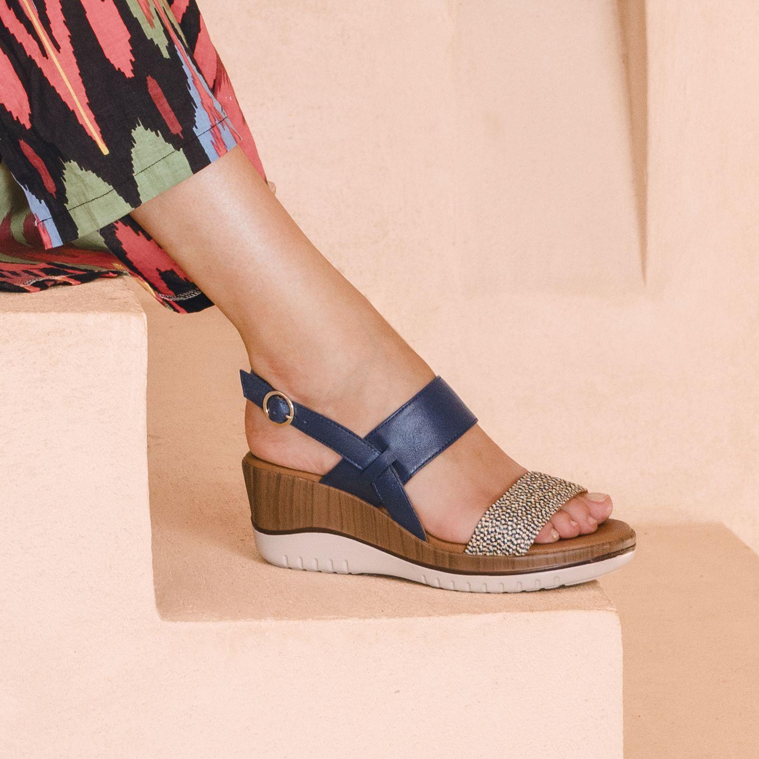 Sandalia Mujer Emily 113325 Azul Marino Flexi-1
