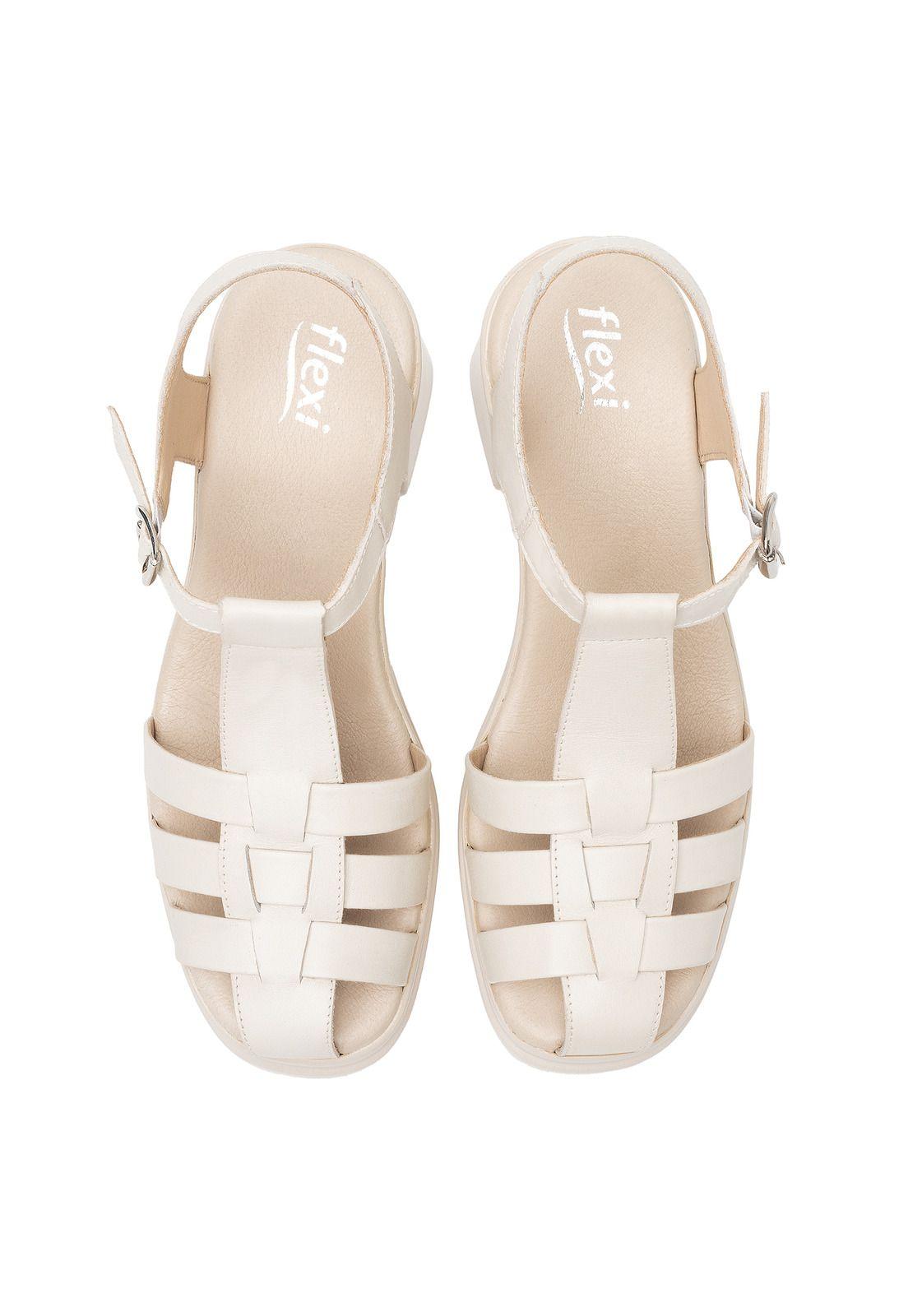 Sandalia Mujer Roraima 127604 Blanco Algodón Flexi-6