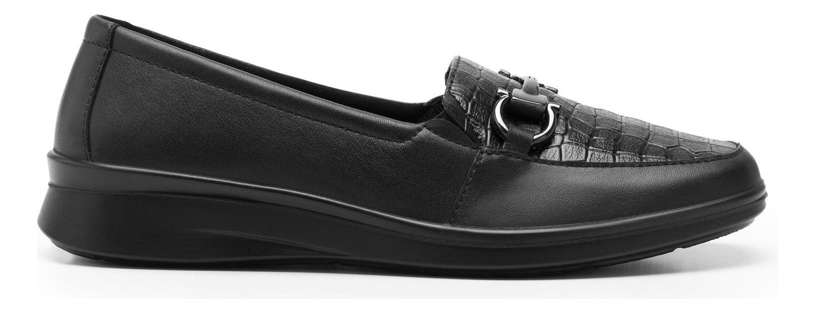 Mocasín Mujer Cuero Jenelle 124502 Negro Flexi-0