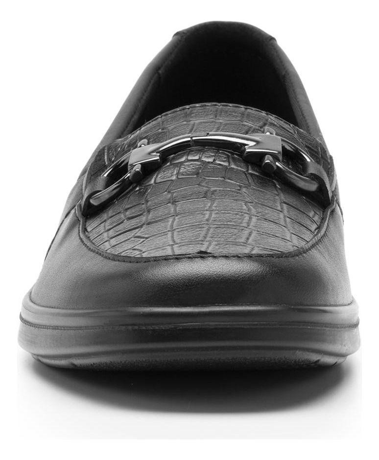 Mocasín Mujer Cuero Jenelle 124502 Negro Flexi-3