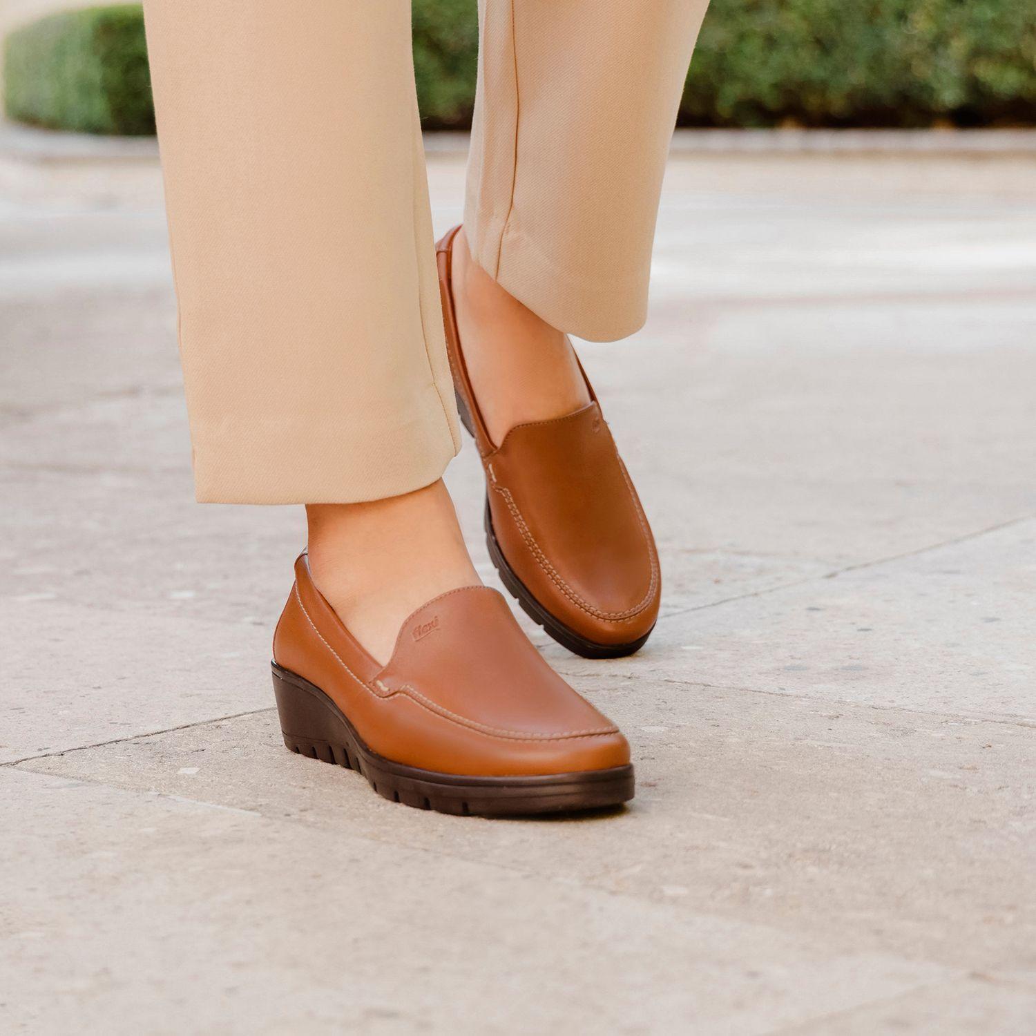 Zapato Mujer Cuero Cataleya Cafe Flexi-2