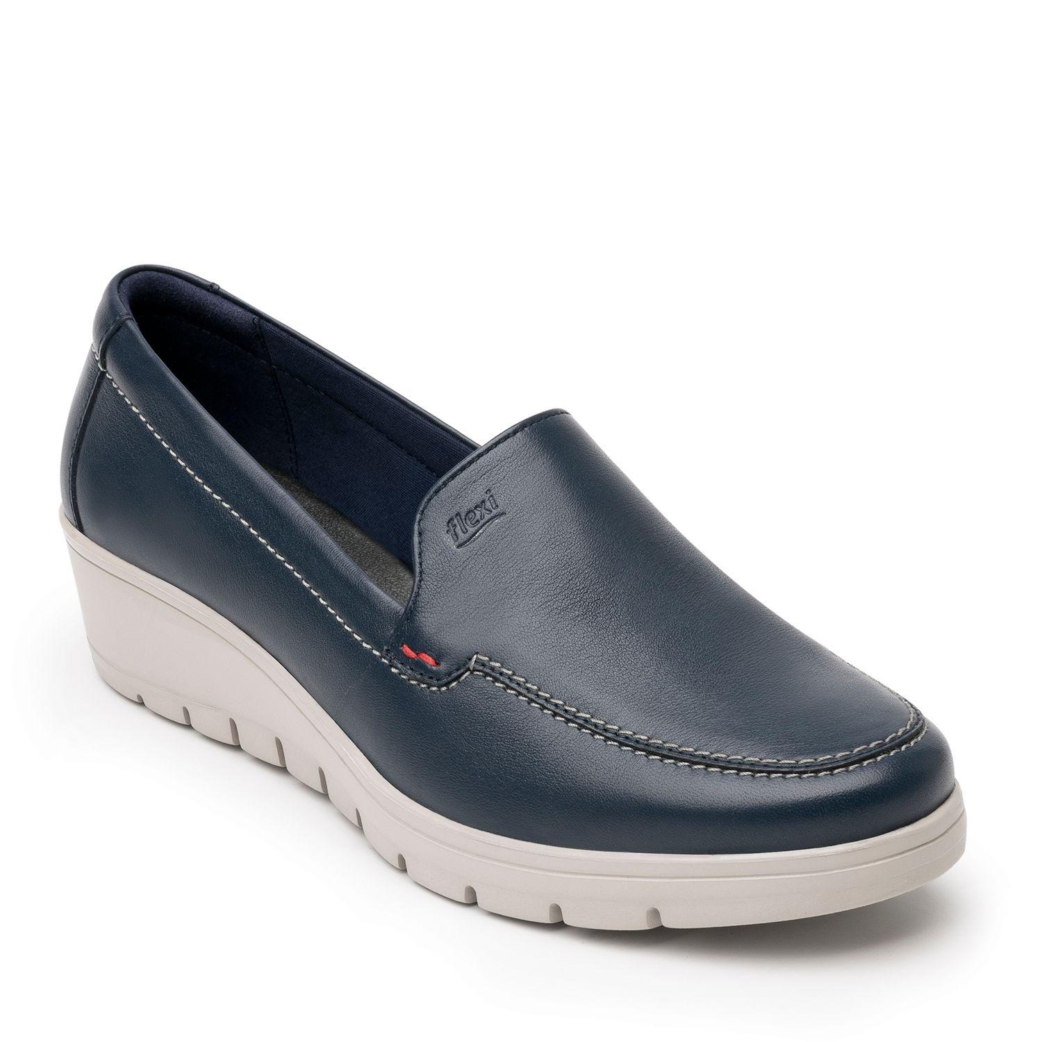 Zapato Mujer Cuero Cataleya Azul Flexi-1