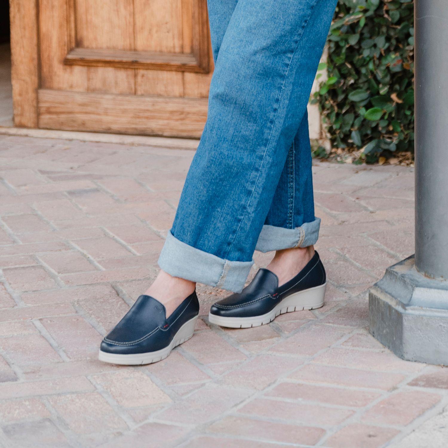 Zapato Mujer Cuero Cataleya Azul Flexi-2