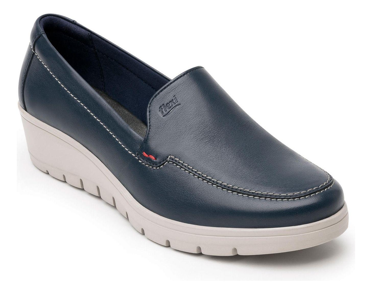 Zapato Mujer Cuero Cataleya Azul Flexi-1