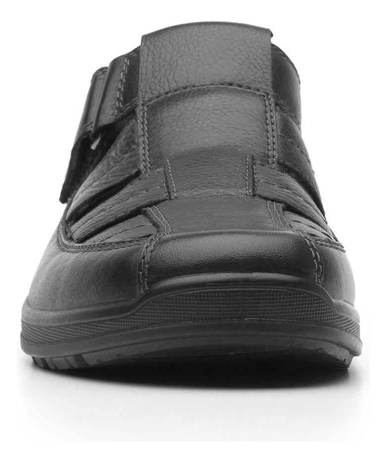 Sandalia Hombre Cuero Santiago Negro Flexi-4
