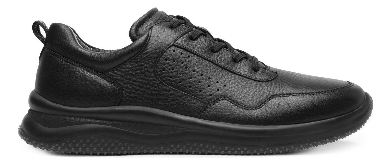 Zapatilla Hombre Cuero Flyer 410701 Negro Flexi-0