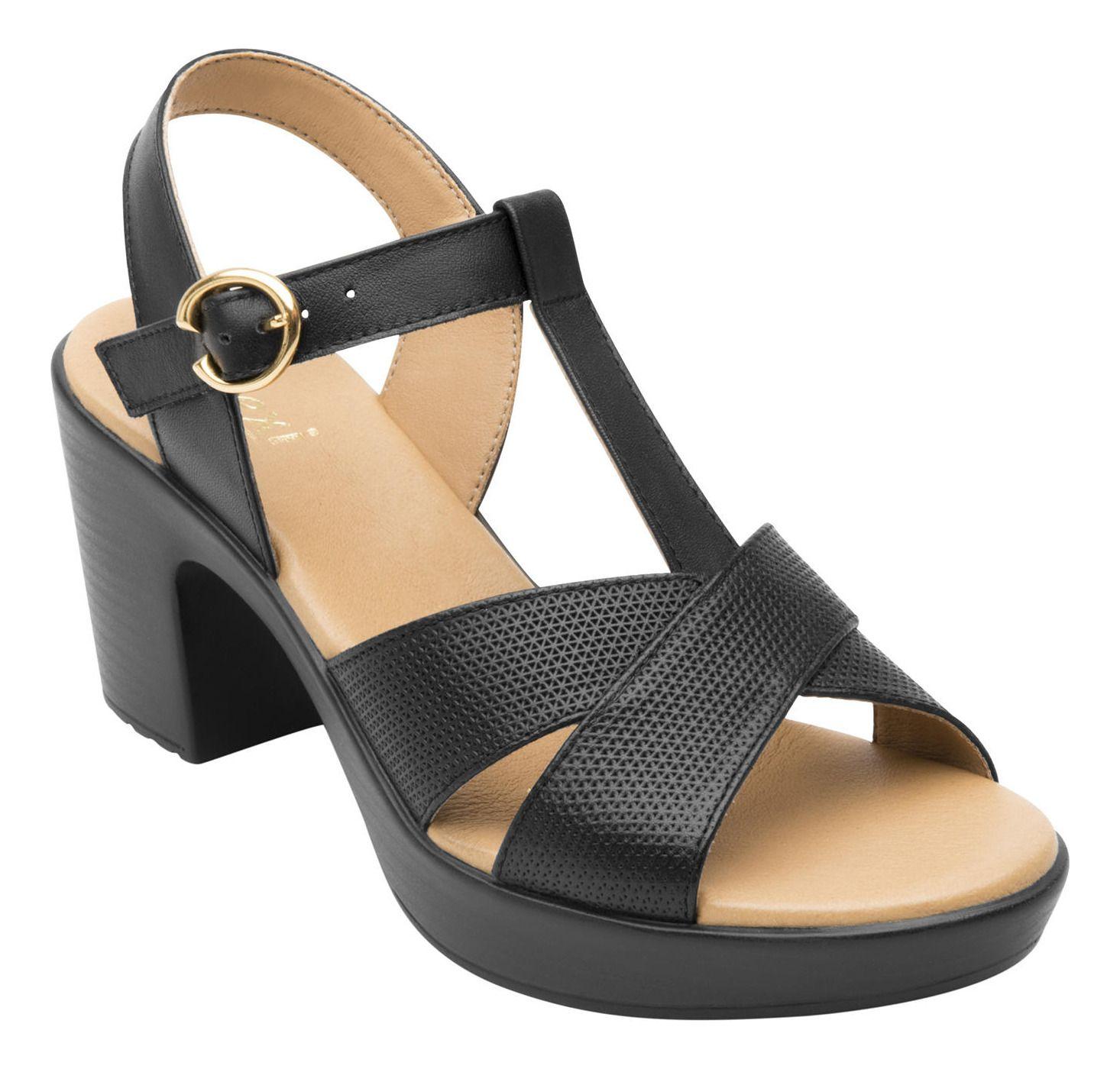 Sandalia Mujer Cuero Lory Negro Flexi-1