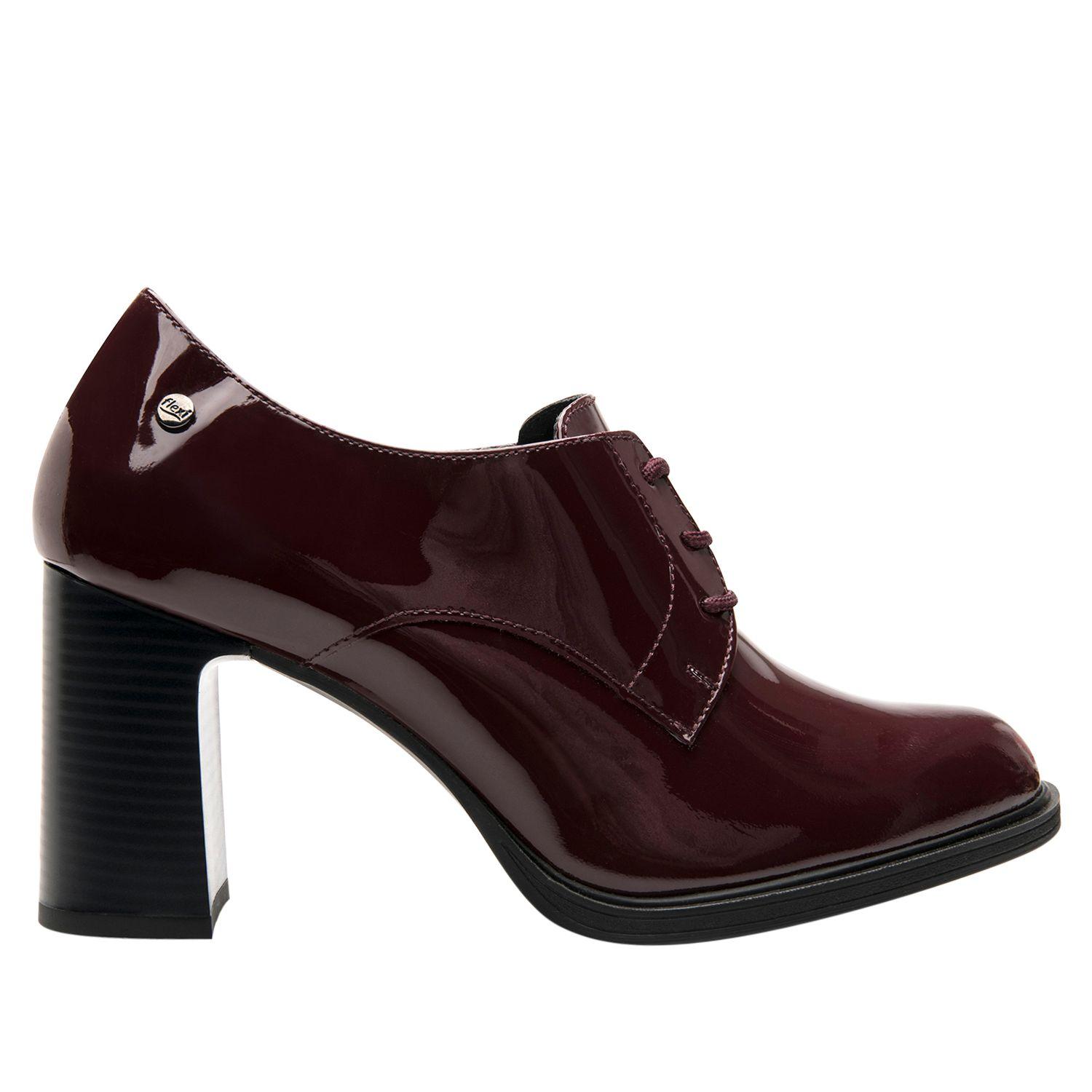 Bootie Mujer Mariela 130610 Burdeo Charol Flexi-0