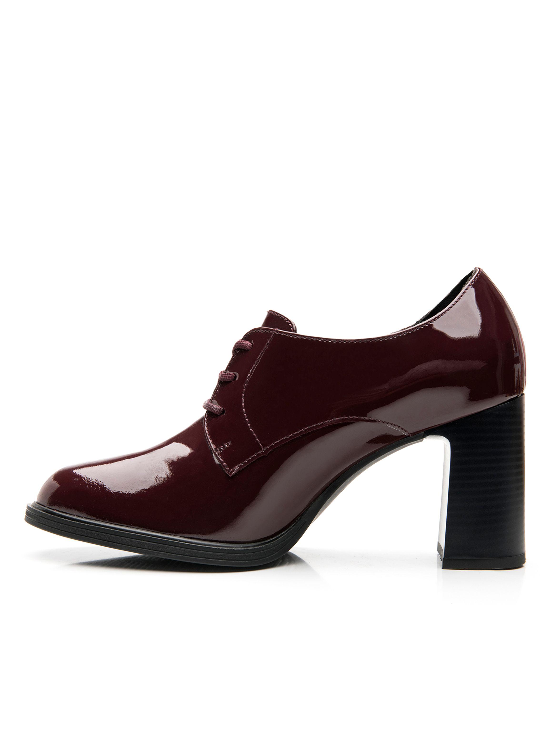 Bootie Mujer Mariela 130610 Burdeo Charol Flexi-2