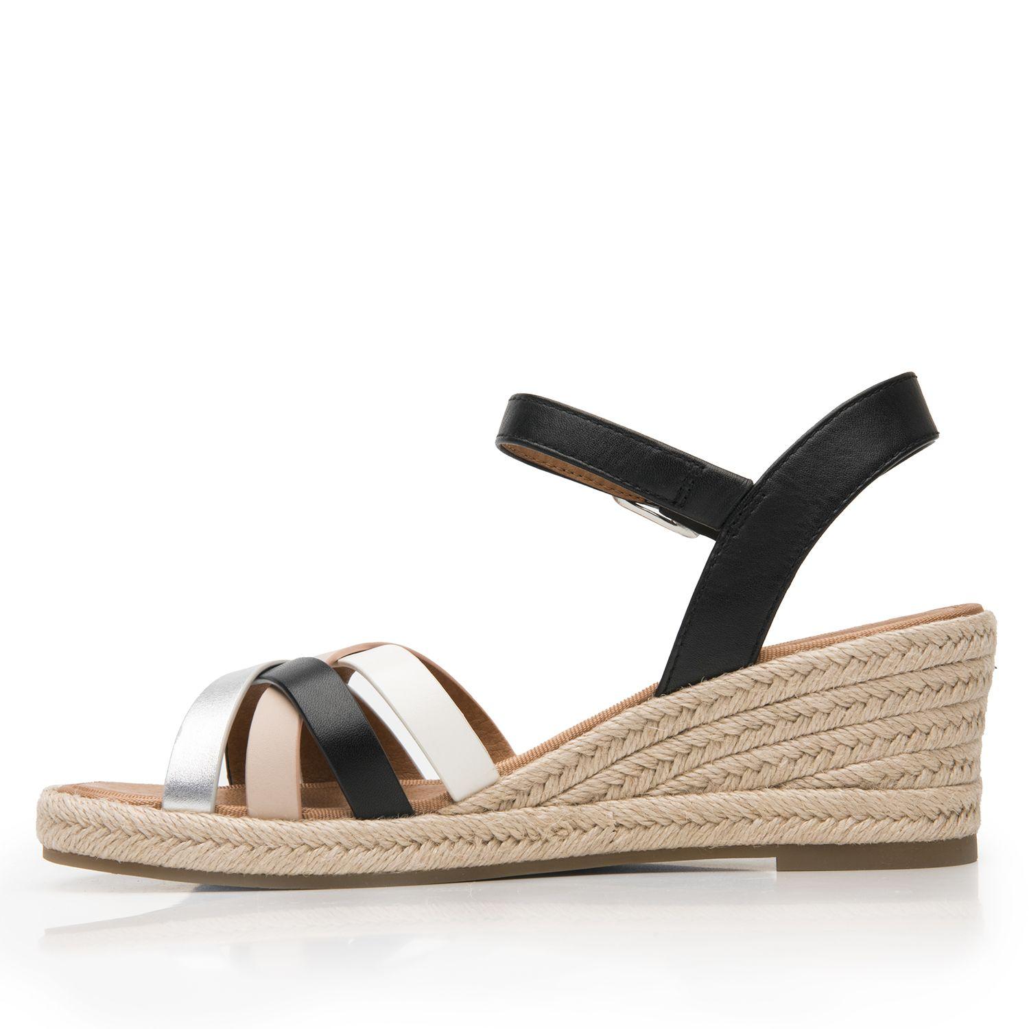 Sandalia Mujer Merida 135402 Negro Y Blanco Flexi-3