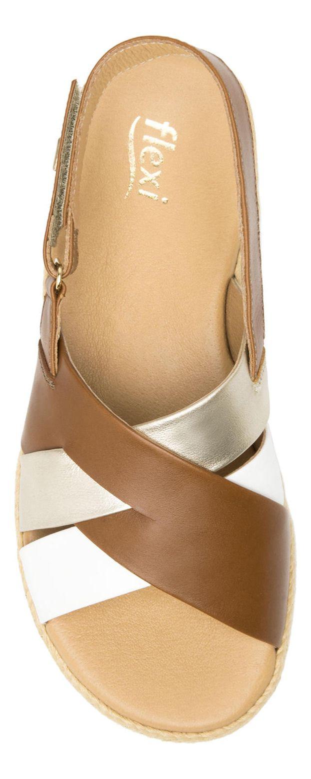 Sandalia Mujer Cuero Peonia Café Flexi-4