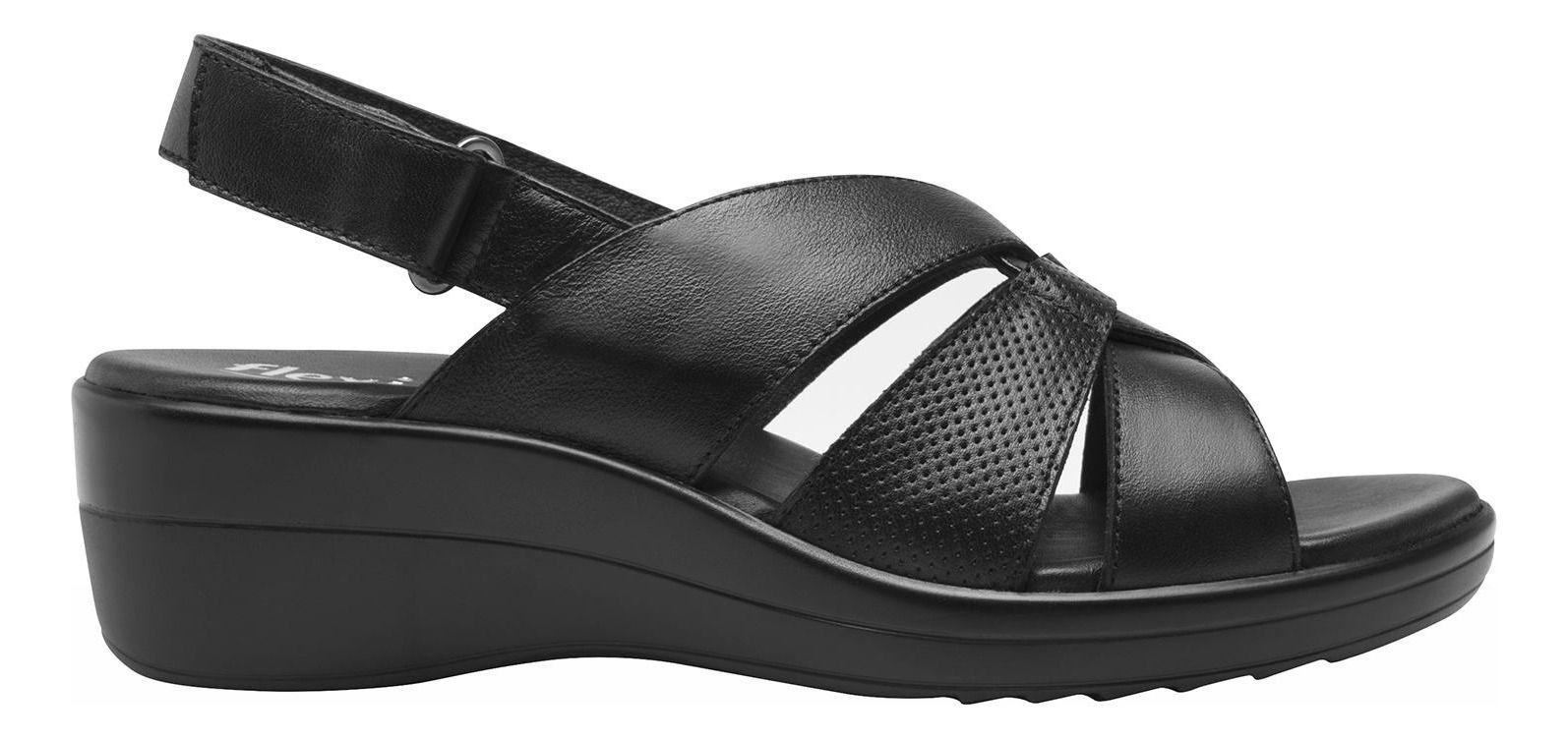 Sandalia Mujer Cuero Amapola Negro Flexi-0