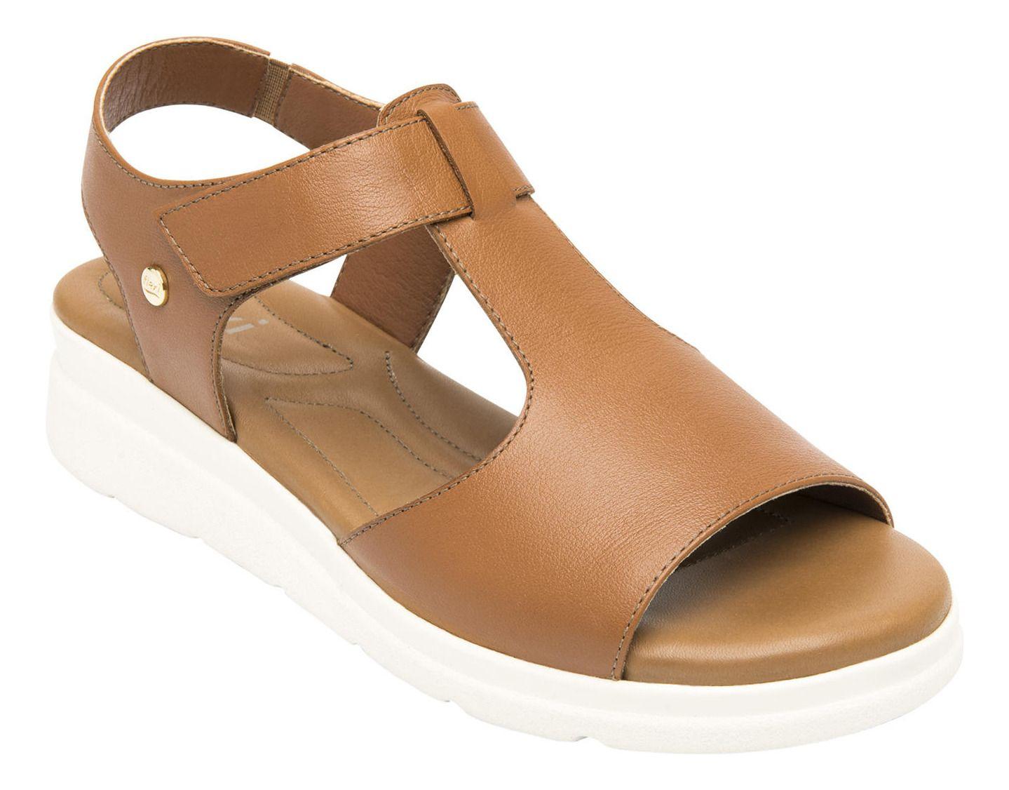 Sandalia Mujer Cuero Dariana Café Flexi-1