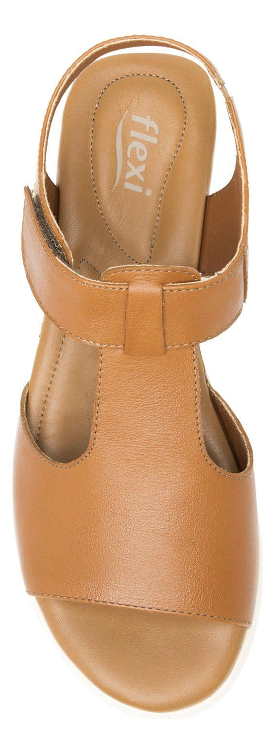 Sandalia Mujer Cuero Dariana Café Flexi-5